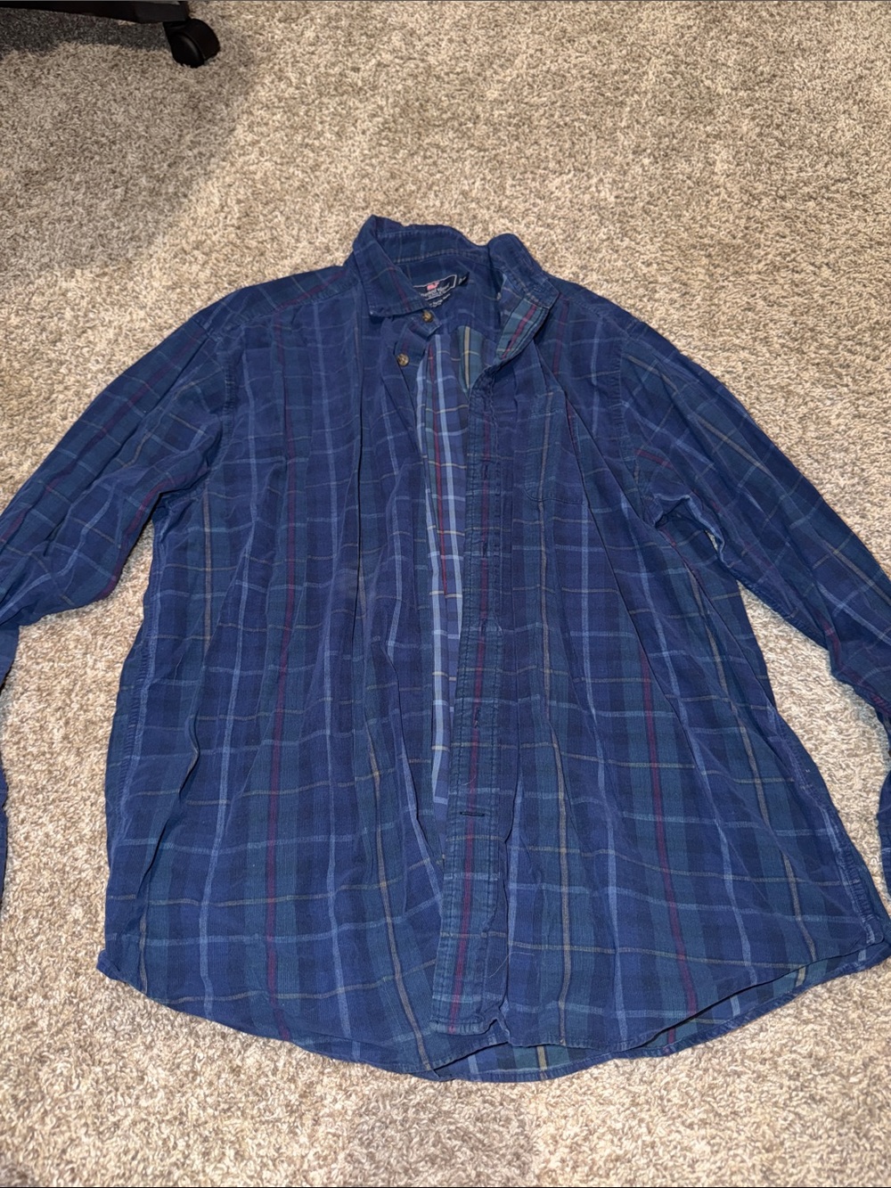 Vineyard Vines Navy Plaid Button-Up Shirt